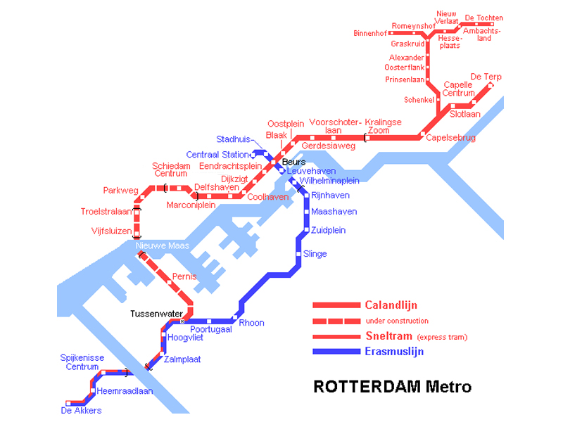 Mapa del metro de Róterdam